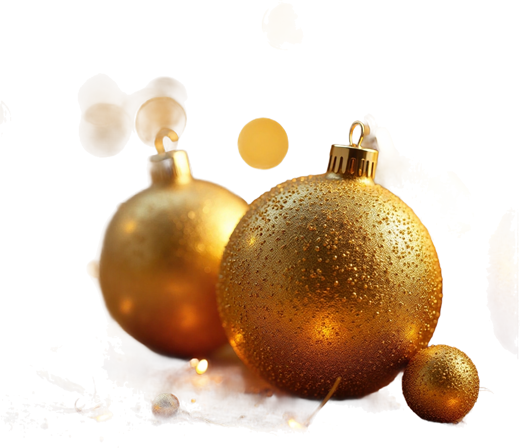 Golden Christmas Ornaments